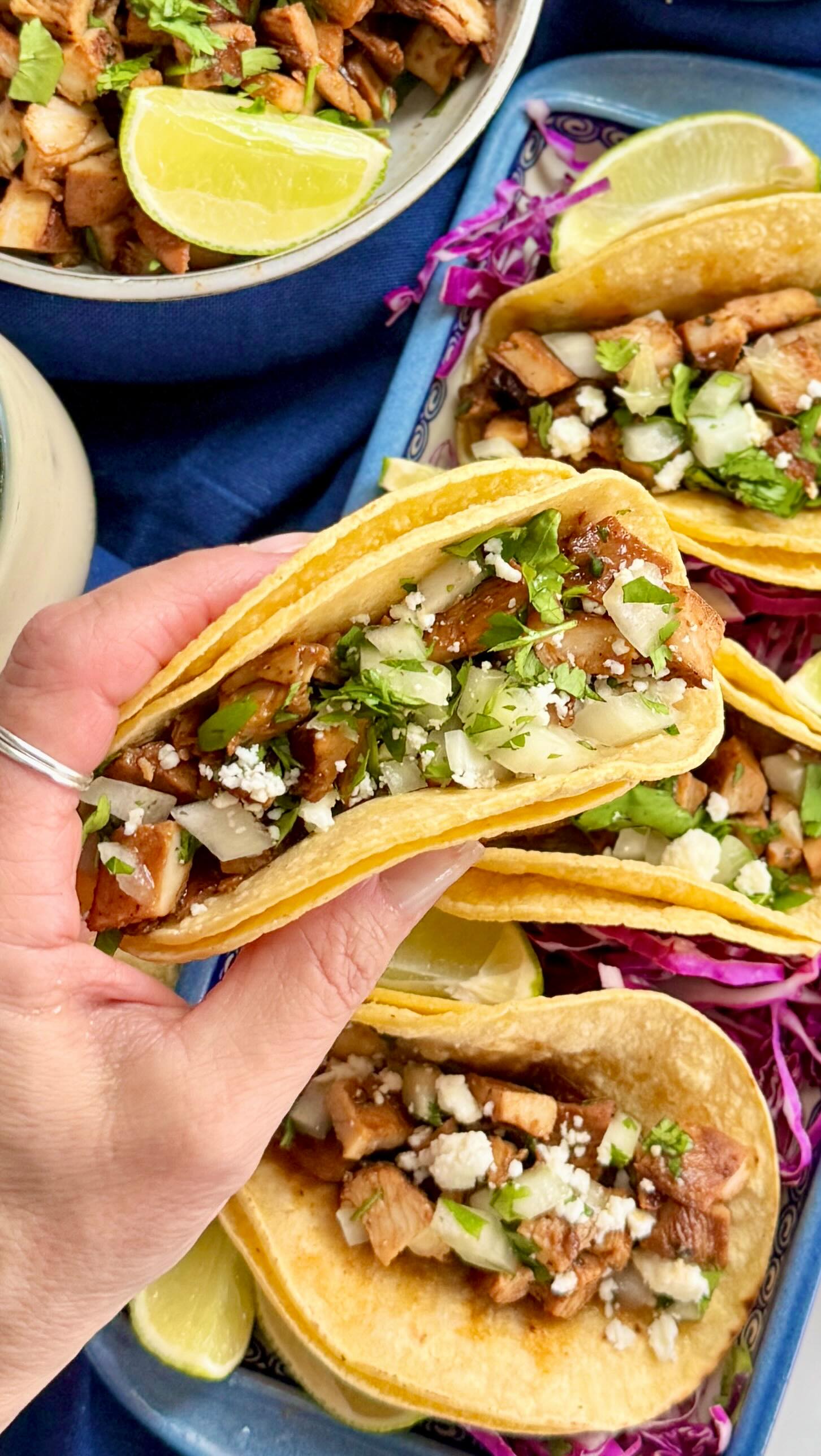🌮 CHIPOTLE LIME STREET TACOS! 🌮 
.
One of the best handheld forms of comfort food around here, also on repeat! #tacosforlife 
.
Comfort food all day, every day here & this reminder:
💙 It’s ok to take care of yourself...
💙 It’s ok to enjoy a meal that lends comfort & helps you navigate the chaos...
💙 It’s also ok to show up in whatever capacity you can muster!
.
M’kay, feel like enjoying these tasty, marinated chicken street tacos...YES you do!
.
Comment: RECIPE for a link to all the tasty details over on @foodsocial.io or follow that link in bio!
.
https://foodsocial.io/recipe/chipotle-lime-street-tacos/ @uswellnessmeats @citreve_official @getjozo @primalpalate @amsalt.co
