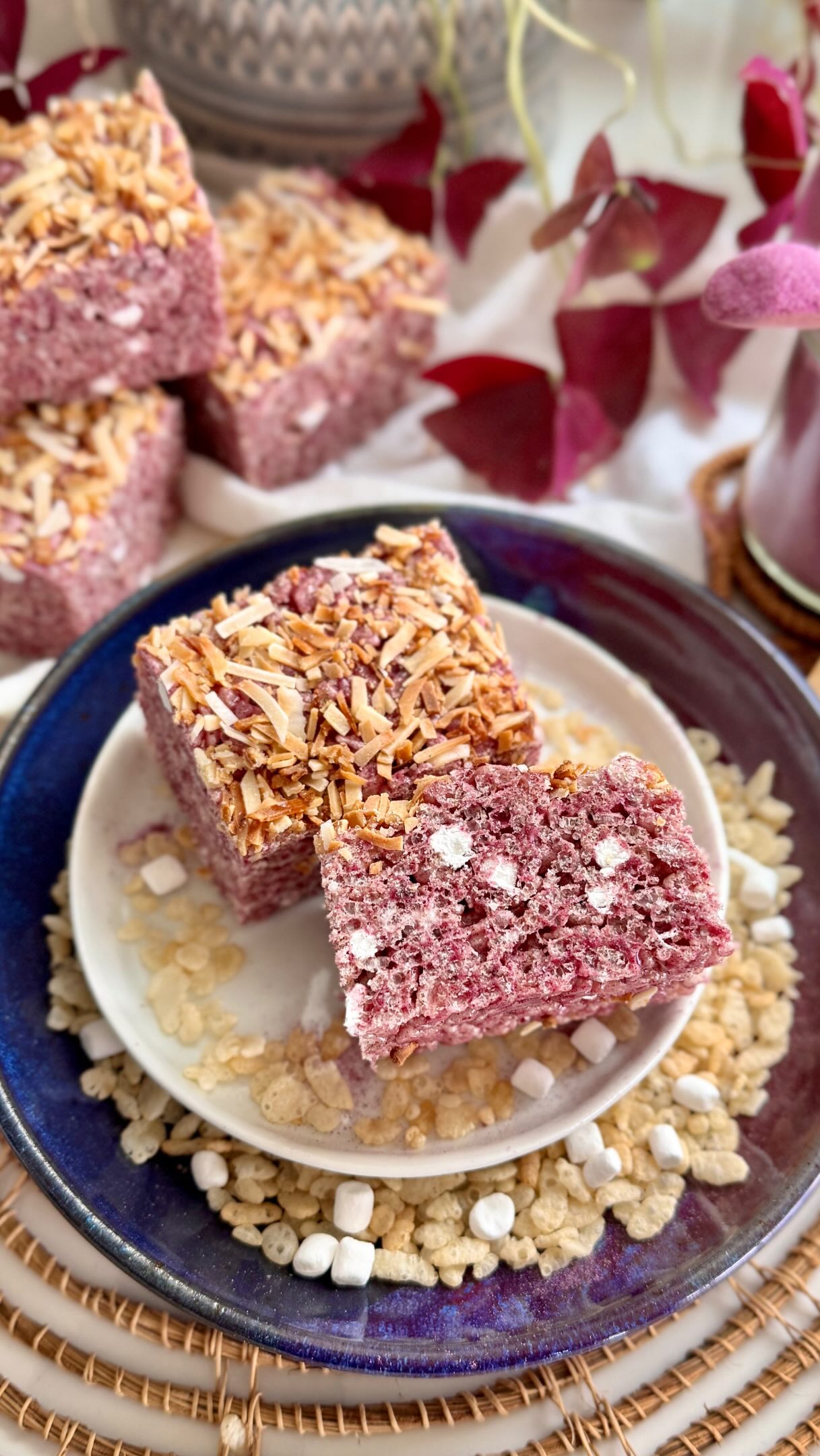 That color. 💜 The PULL & that golden toasted coconut top…oh my!

My Ube Rice Krispie Treats are made with REAL ube superfood powder, no artificial dyes, & a sneaky collagen boost hiding in every single gooey bite. 🙌

My childhood favorite, but purple, & a little better for you!

✨ Under 30 minutes ✨ Real ube flavor (no extract, just the good stuff!) ✨ Collagen-boosted marshmallow base ✨ That toasted coconut topping hits DIFFERENT ✨

I can’t stop making these, and once you see that marshmallow pull you’ll know exactly why. 🤩 

💬 Comment: RECIPE for full details sent straight to your DMs!

 https://backporchpaleo.com/2026/04/24/ube-rice-krispie-treats-with-toasted-coconut/

@furtherfood @ubebae.official @amsalt.co